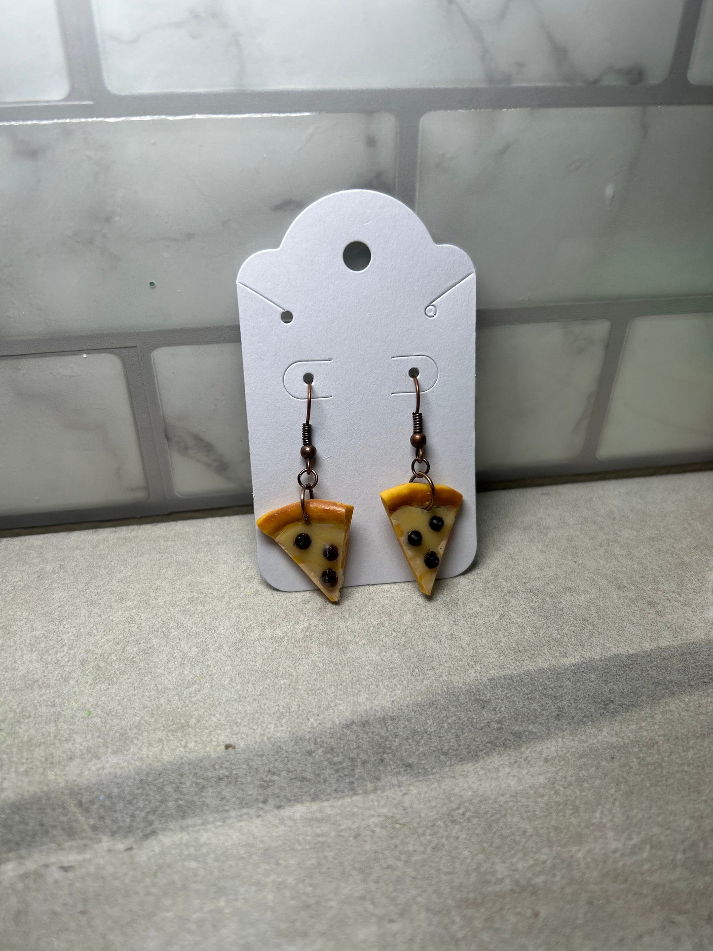Mini pizza slice Earrings chocolate chip