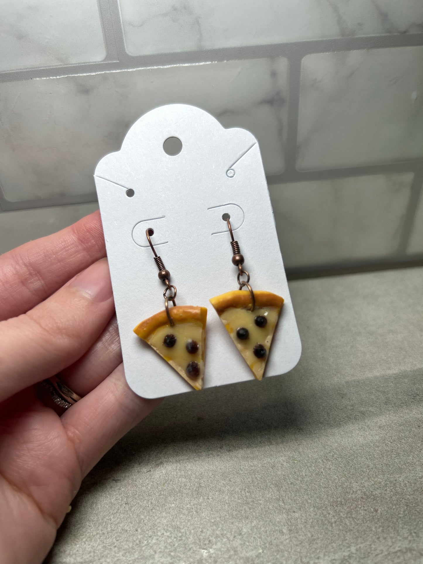 Mini pizza slice Earrings chocolate chip
