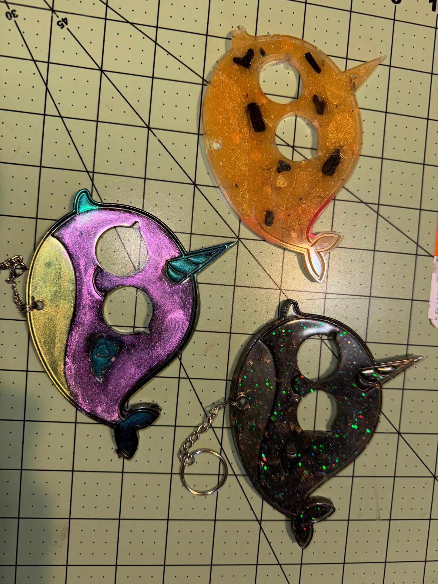 Resin Narwhal Keychain - sale