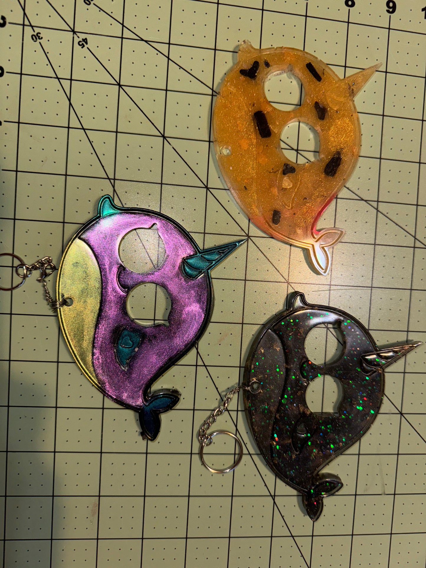 Resin Narwhal Keychain - sale