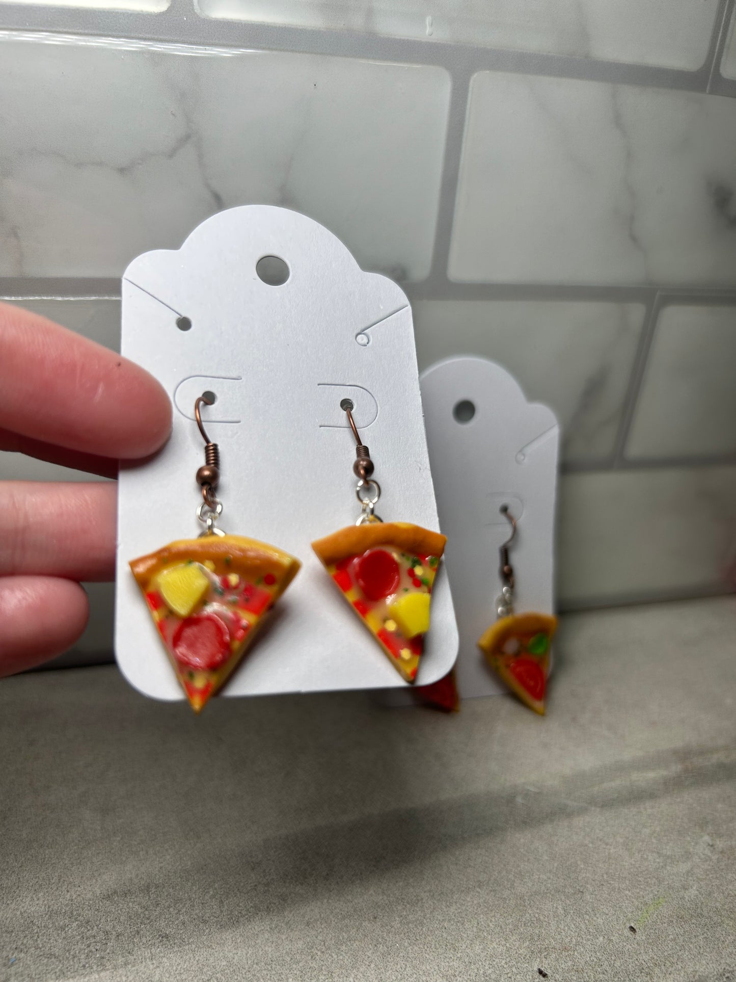 Mini pizza slice Earrings hawaiian