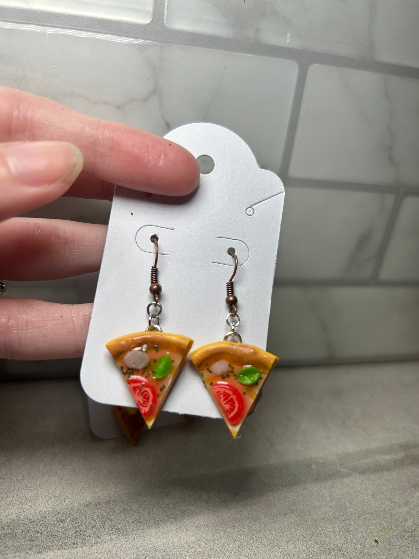 Mini pizza slice Earrings margerita