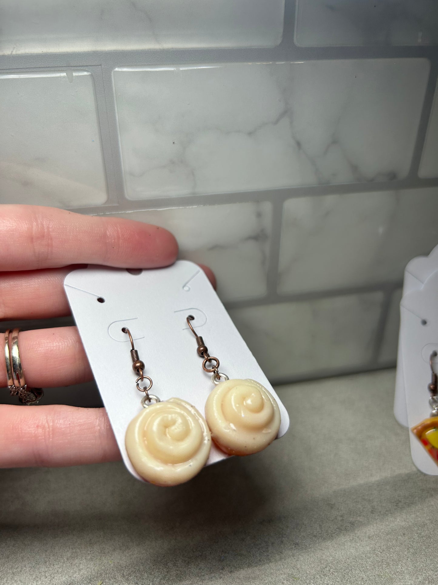 Mini cinnamon bun Earrings
