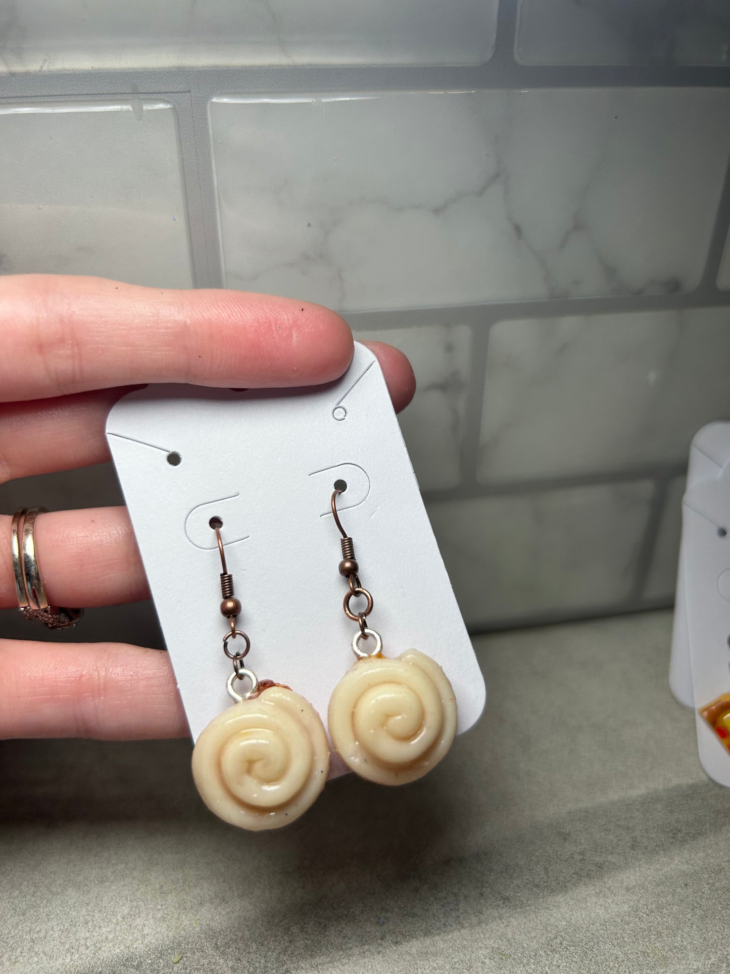 Mini cinnamon bun Earrings