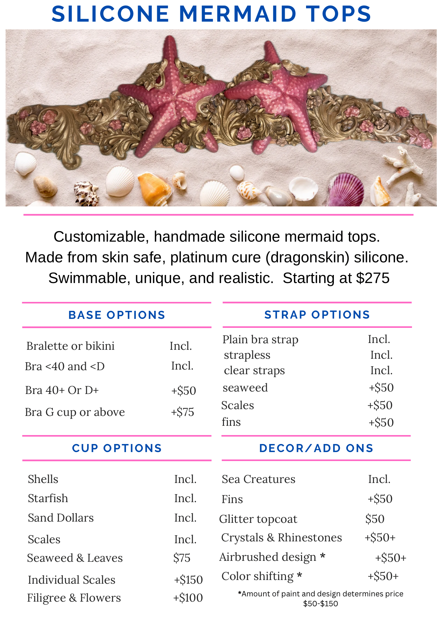 Custom Silicone Mermaid Top
