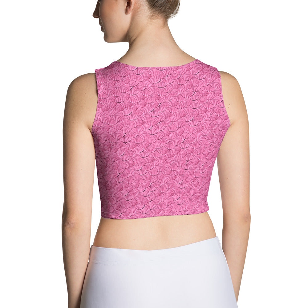 Pink mermaid scales Crop Top