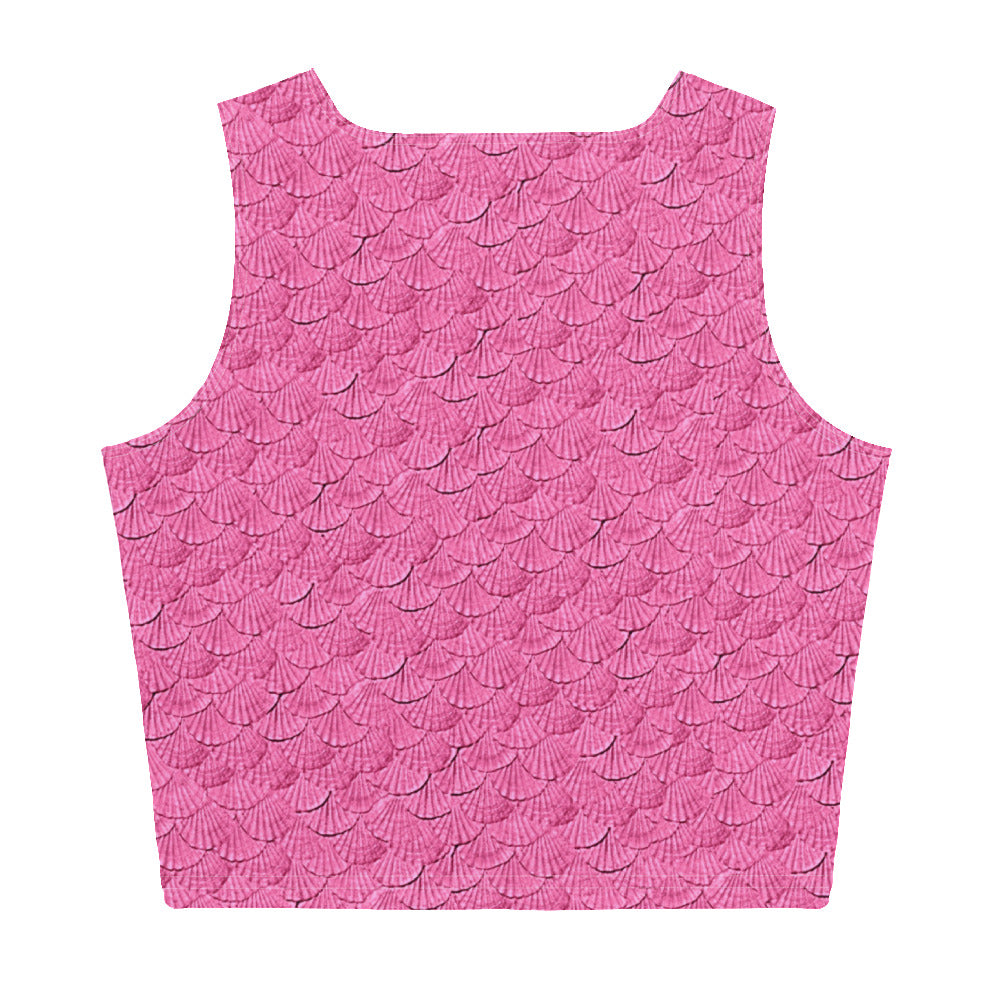 Pink mermaid scales Crop Top