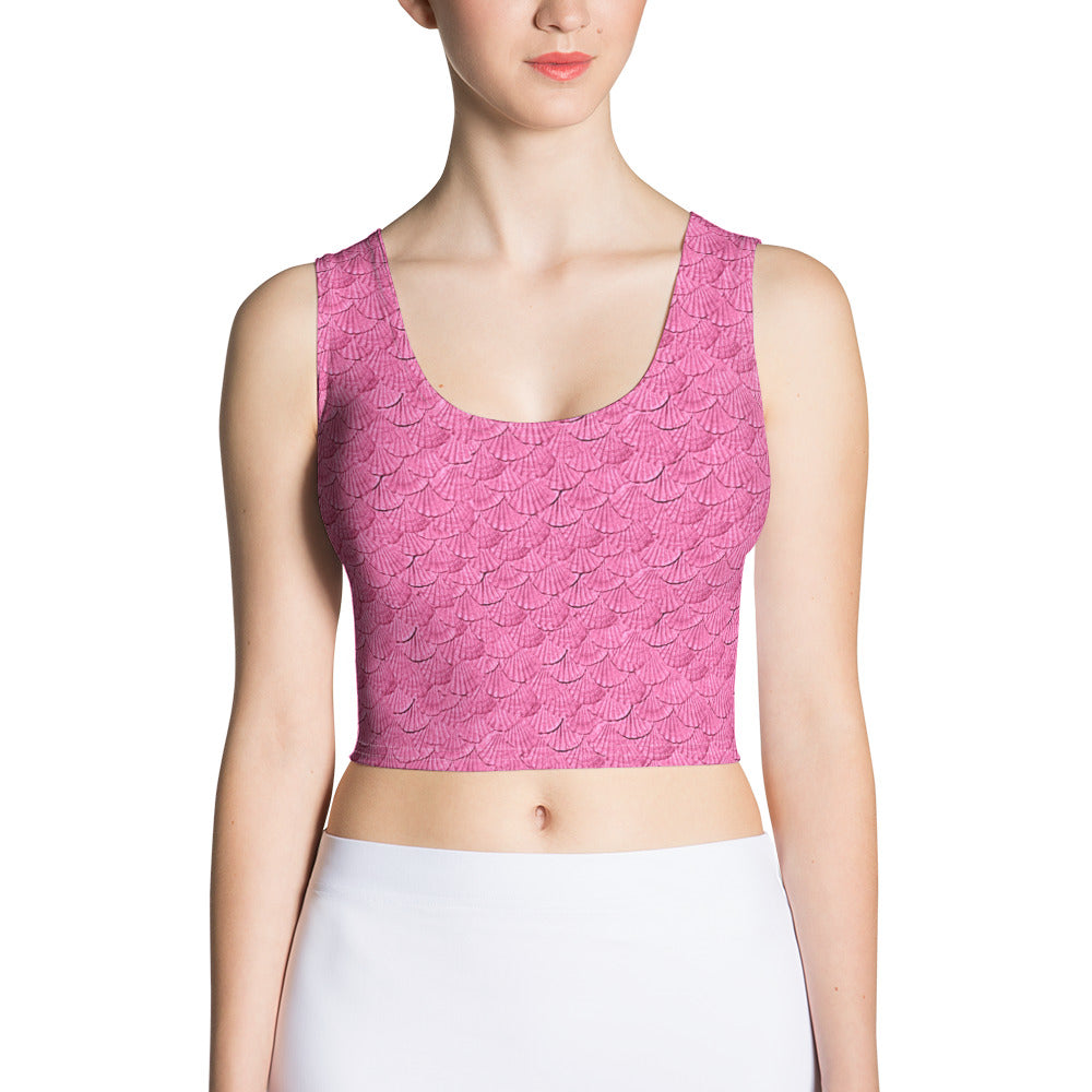 Pink mermaid scales Crop Top