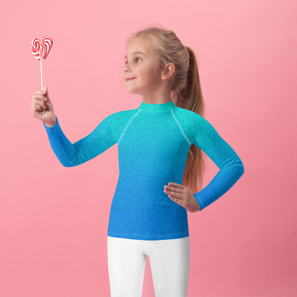 Kids Mermaid Scales Rash Guard