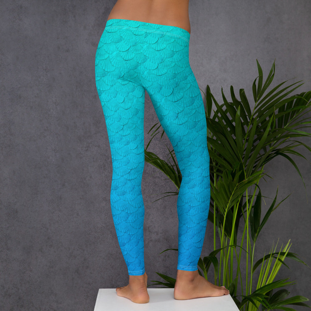 Mermaid scales blue Leggings