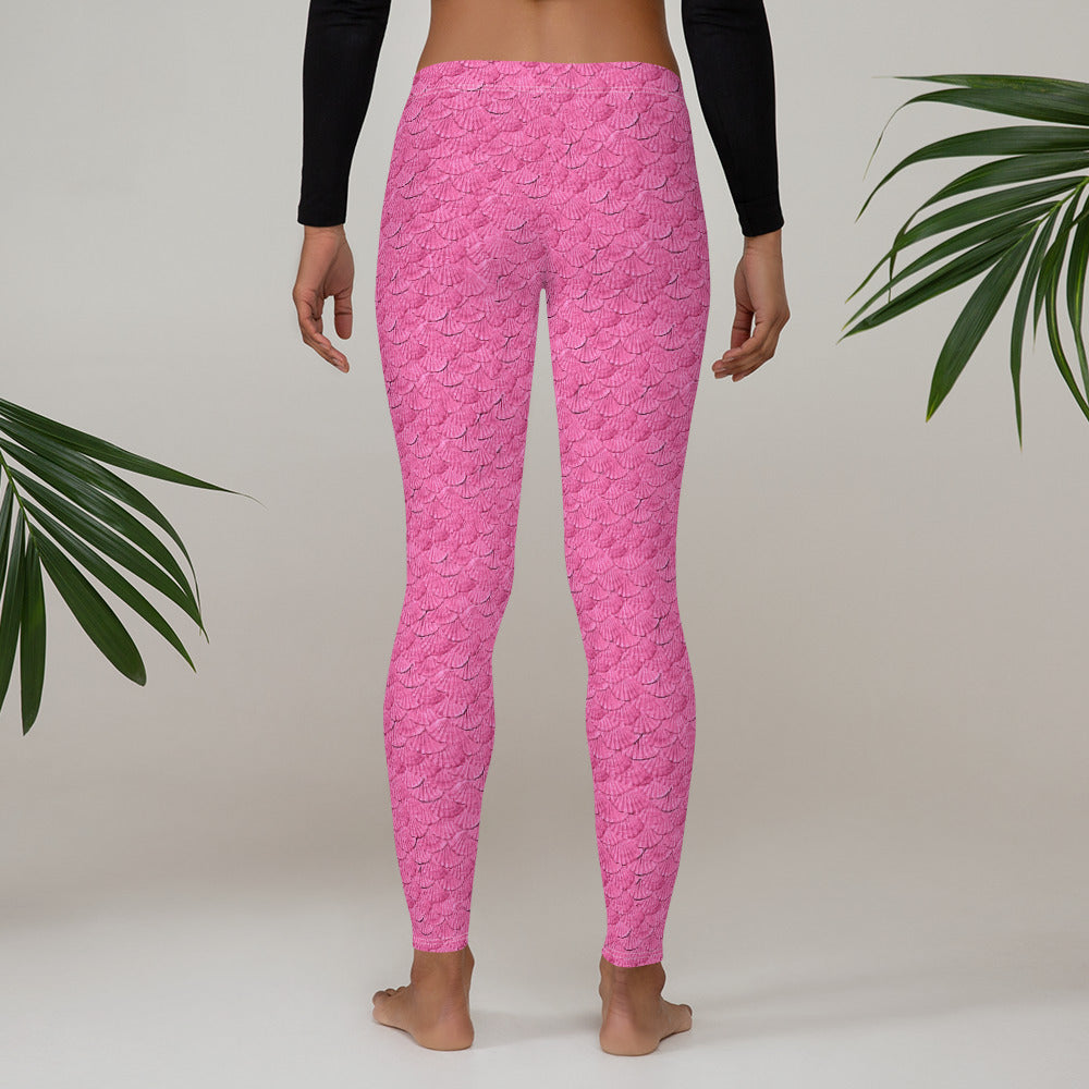 Pink mermaid scales Leggings