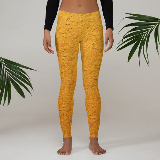Orange mermaid scale Leggings