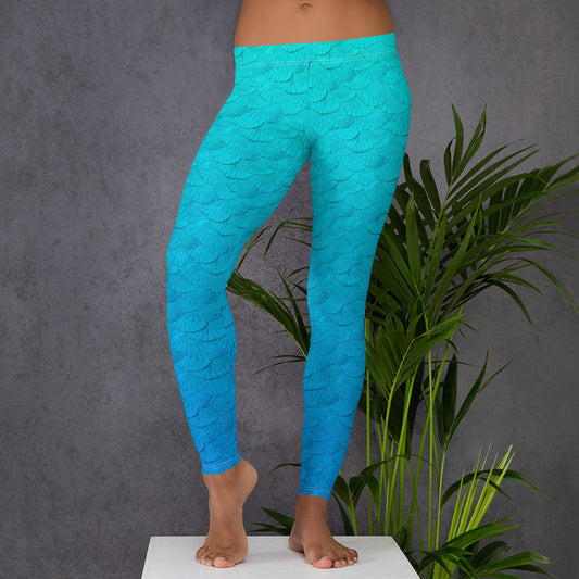 Mermaid scales blue Leggings