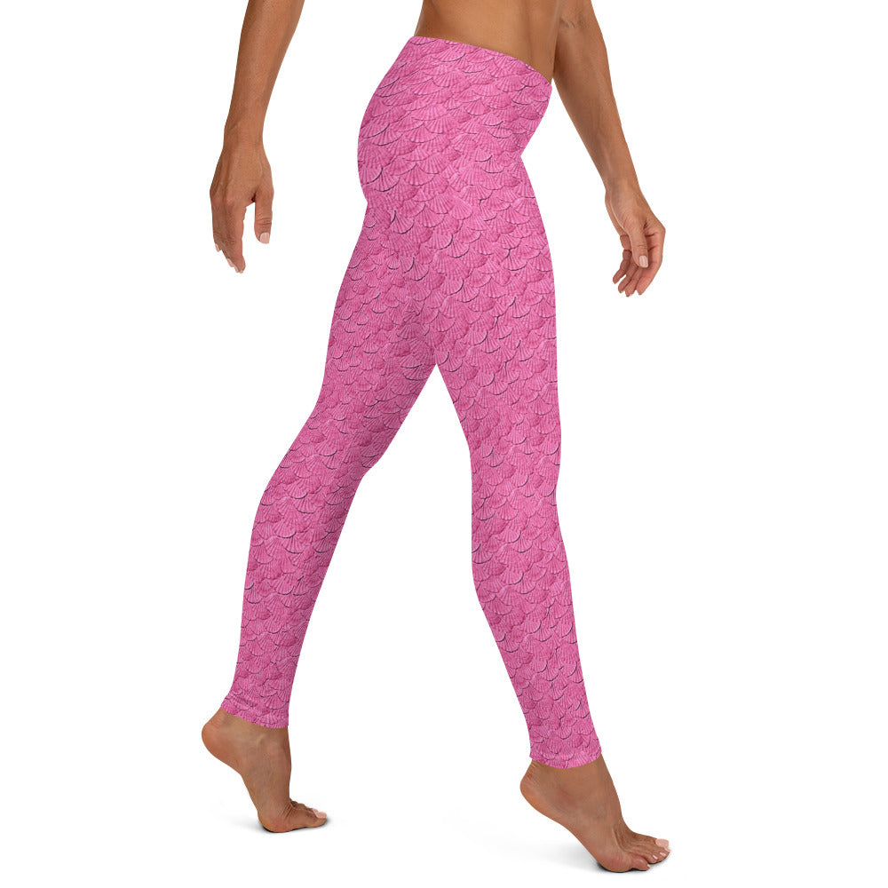 Pink mermaid scales Leggings