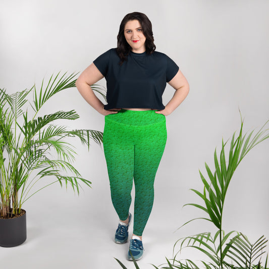 Green mermaid scales Plus Size Leggings