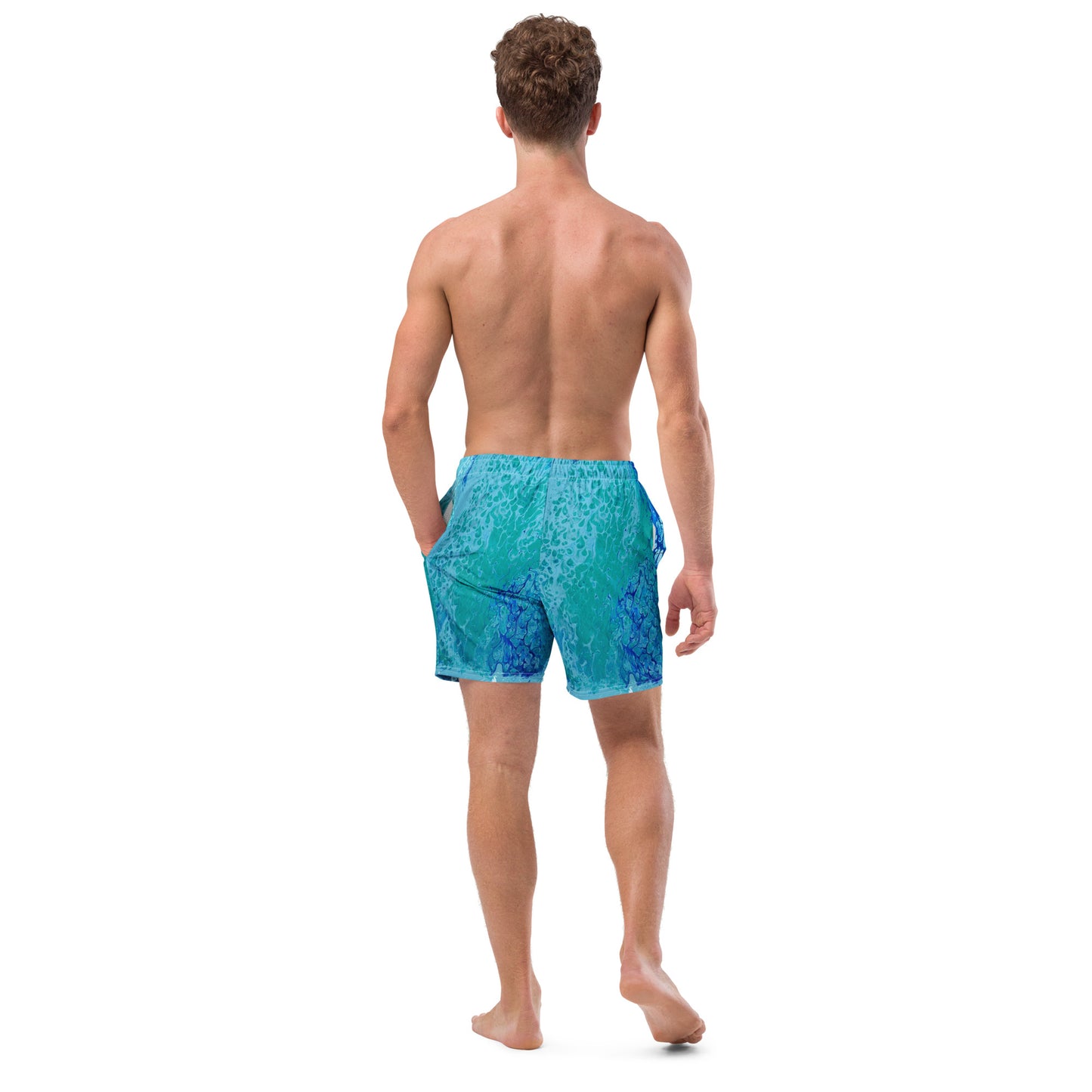 Ocean print swim trunks