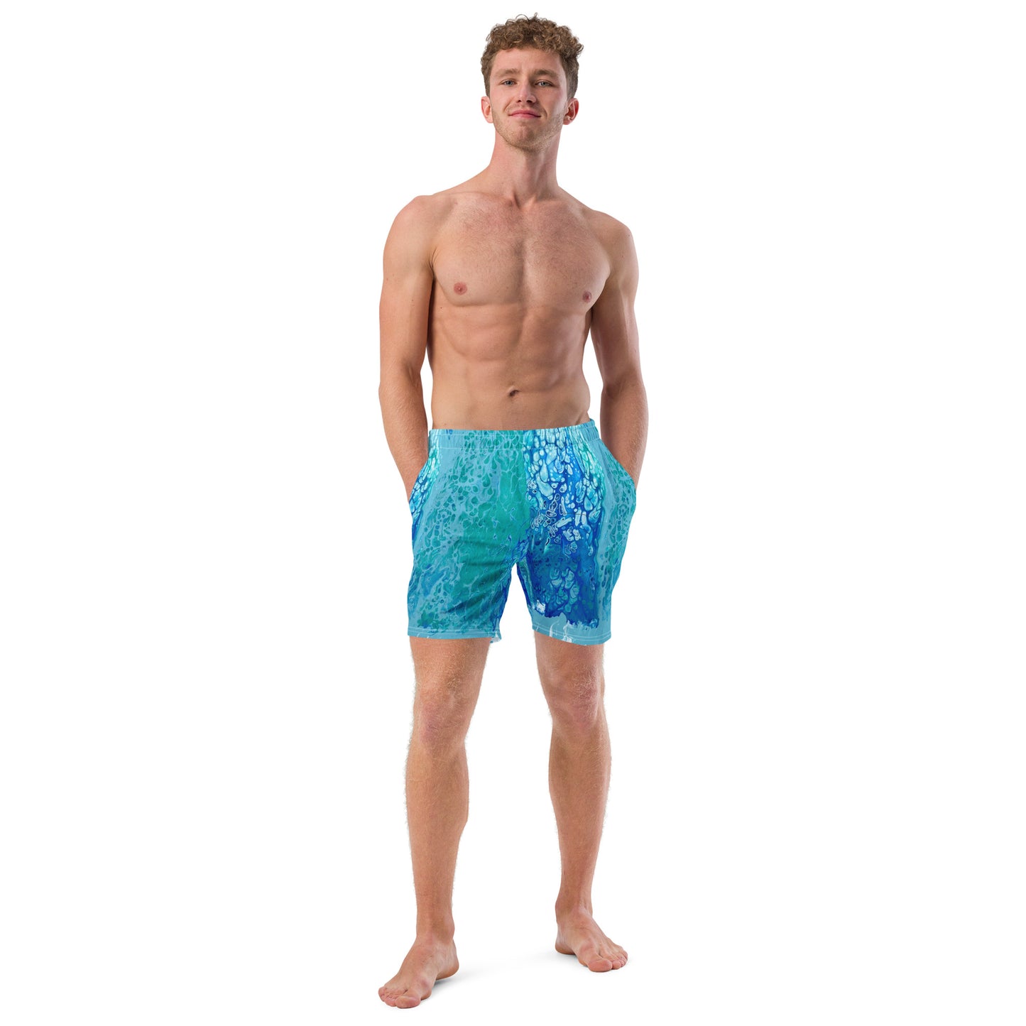 Ocean print swim trunks