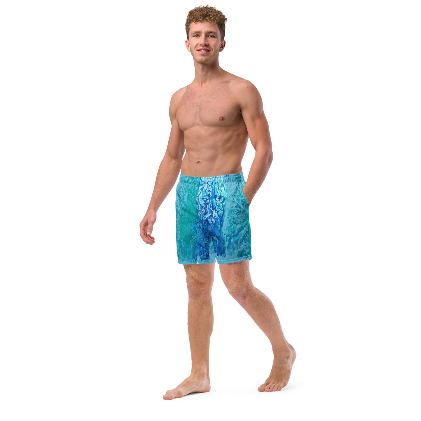Ocean print swim trunks