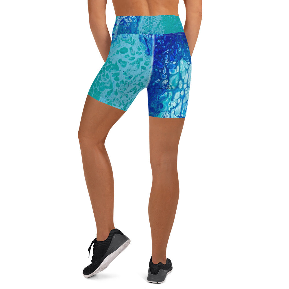 Ocean print Yoga Shorts