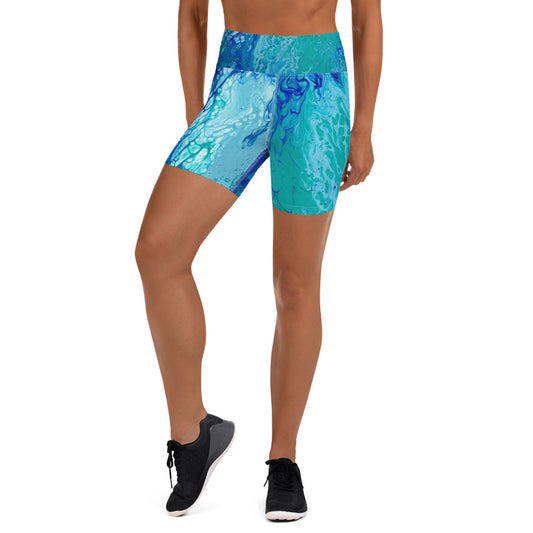 Ocean print Yoga Shorts