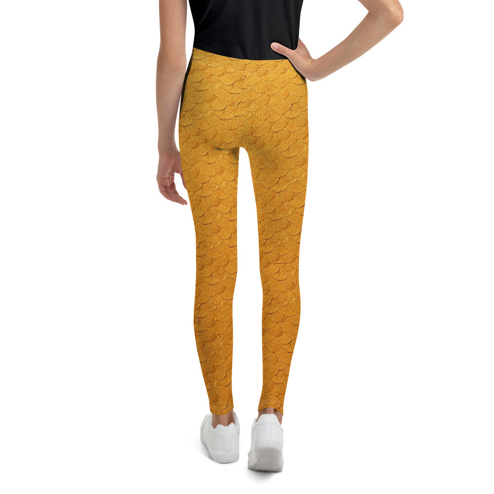 Mermaid scales orange Youth Leggings