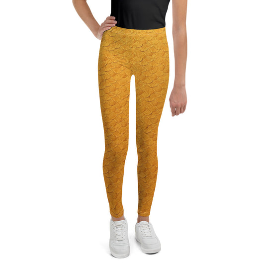 Mermaid scales orange Youth Leggings