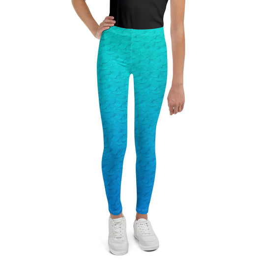 Mermaid scales blue Youth Leggings