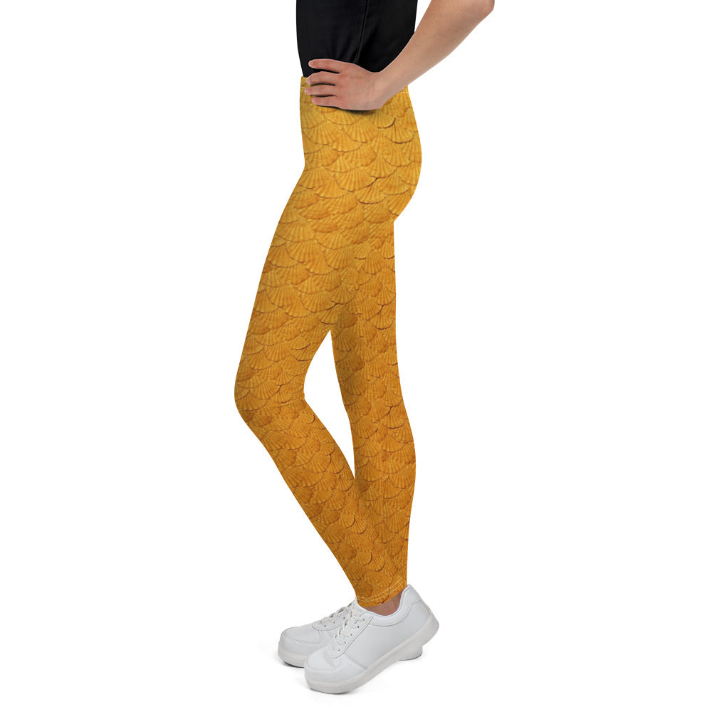 Mermaid scales orange Youth Leggings