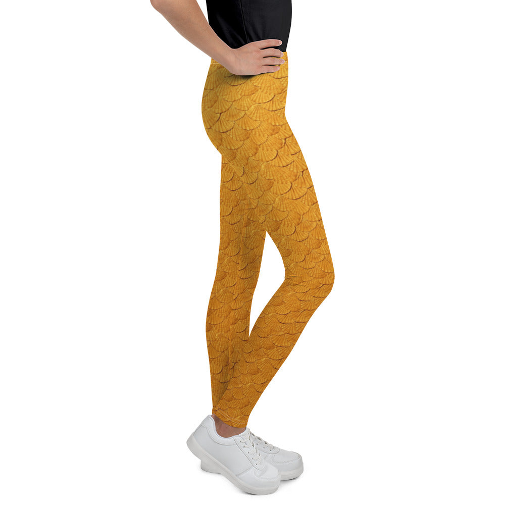 Mermaid scales orange Youth Leggings