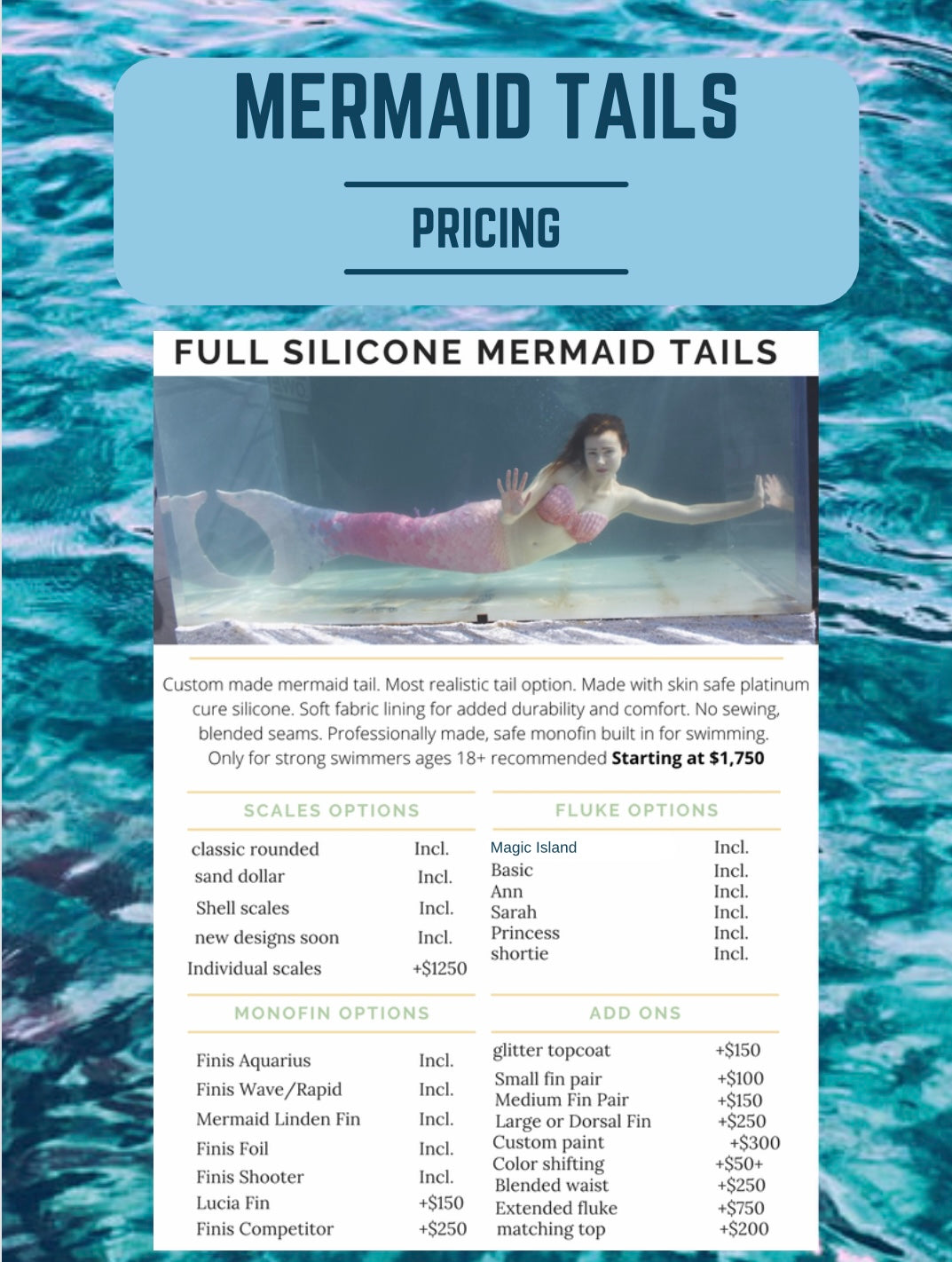 Custom Extended Silicone Mermaid Tail