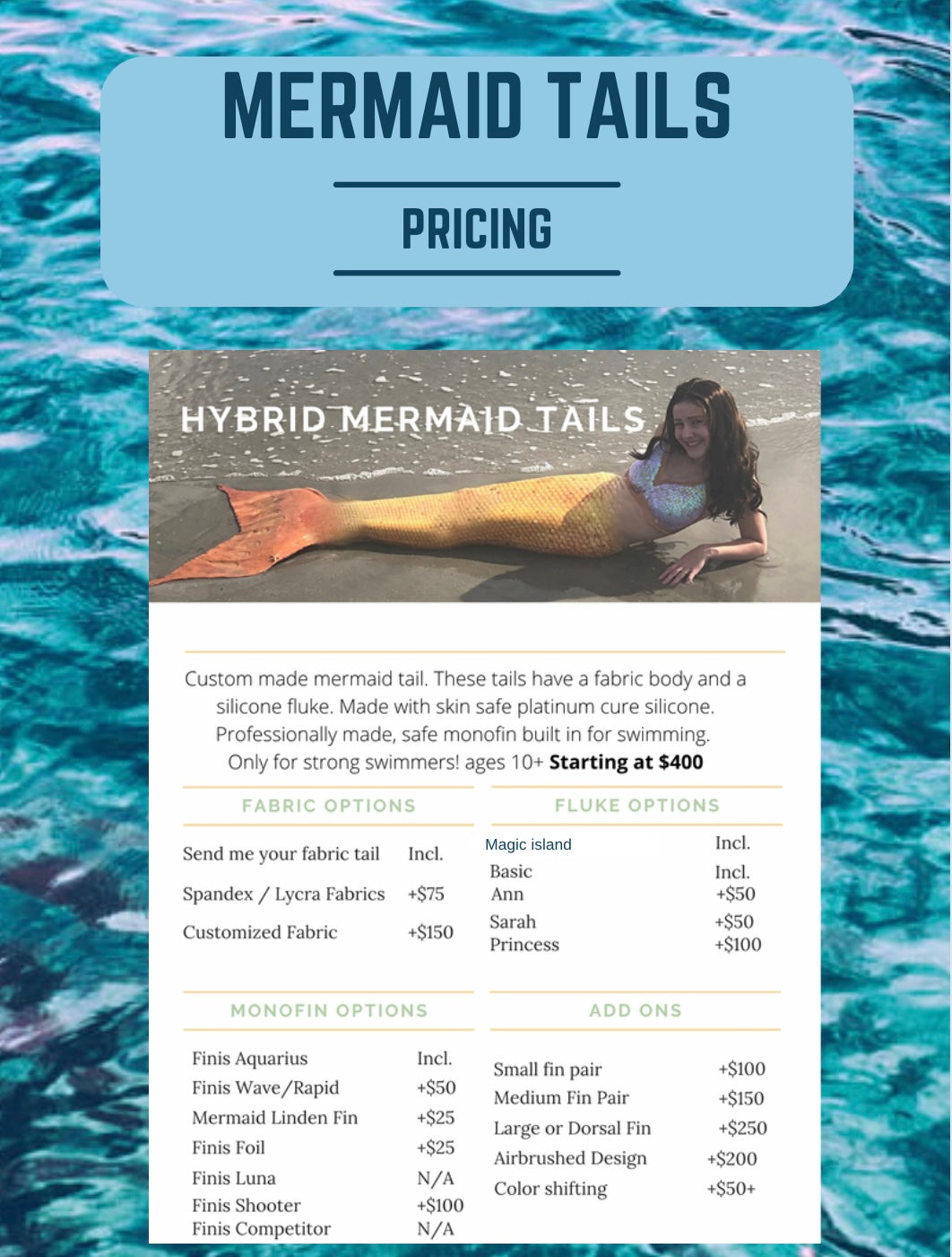 Hybrid Mermaid Tail Custom Made