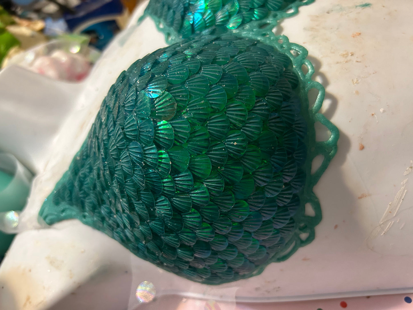Custom Sculpted scaled silicone mermaid top