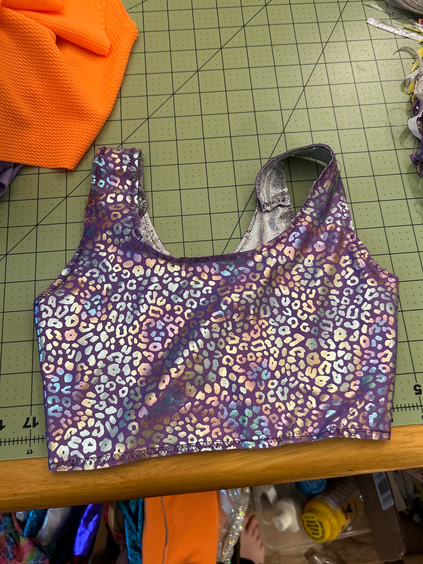 Reversible swim tankini top