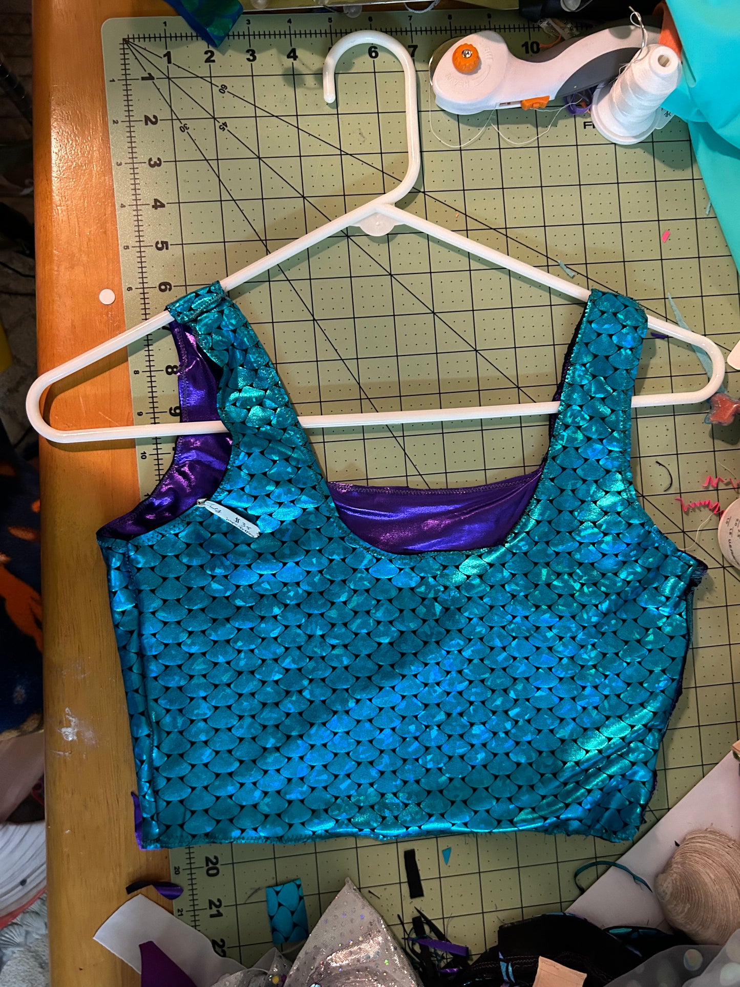 Reversible swim tankini top