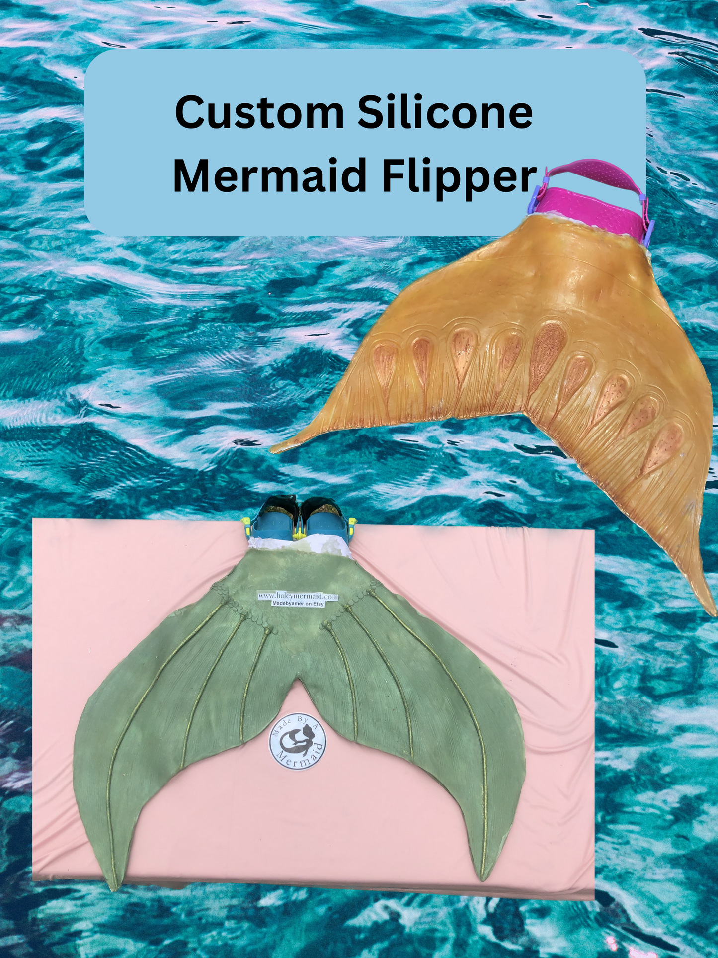 Mermaid Fluke - silicone- fluke only - custom