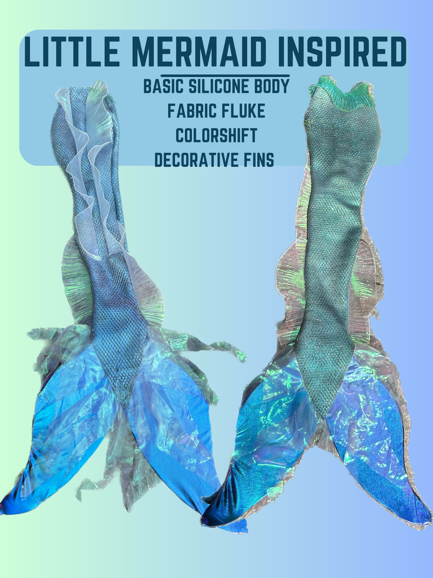 New Live Action mermaid princess Inspired Mermaid Tail Custom