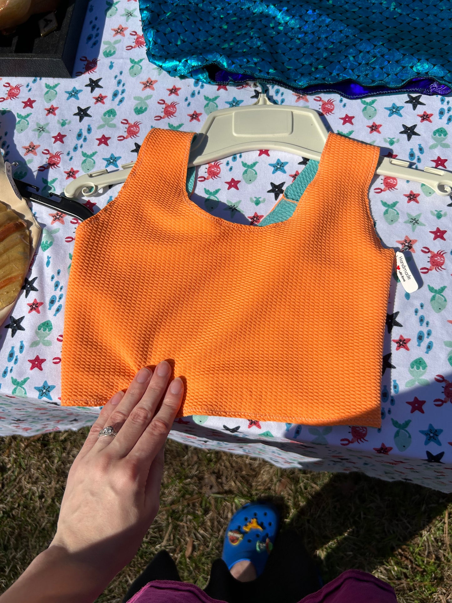 Ready to ship Reversible swim tankini top