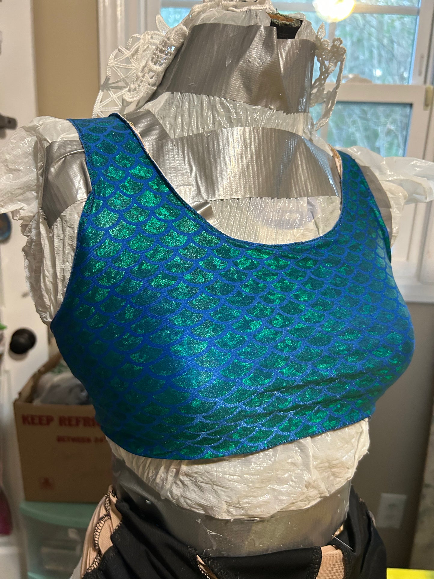 Reversible swim tankini top