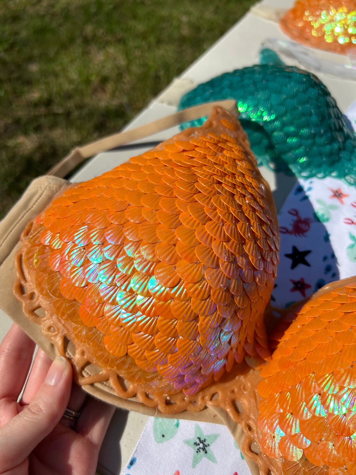 Scaled silicone mermaid top