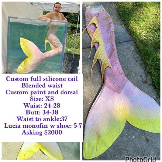 Silicone Mermaid Tail - premade - ready to ship