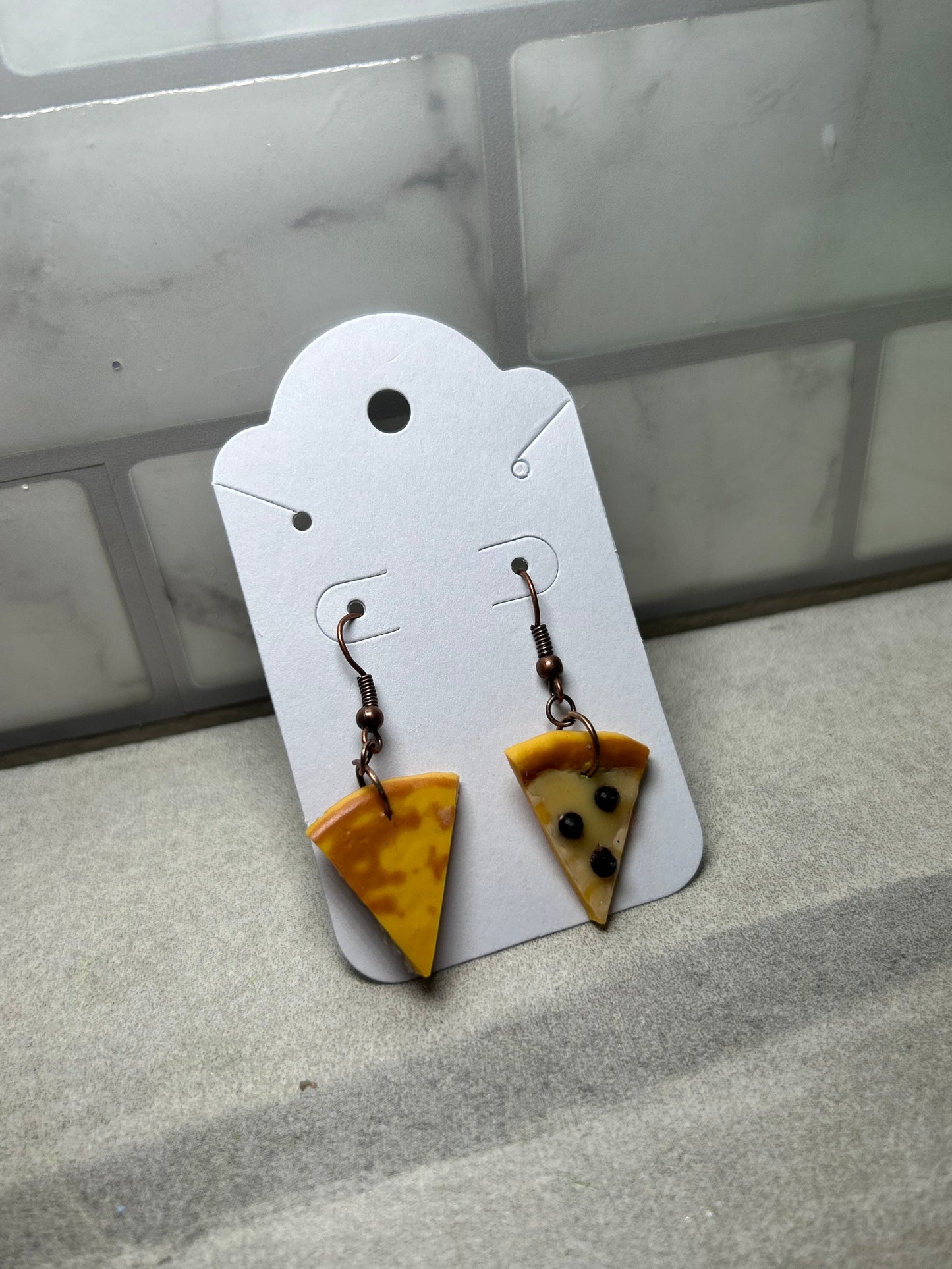 Mini pizza slice Earrings chocolate chip