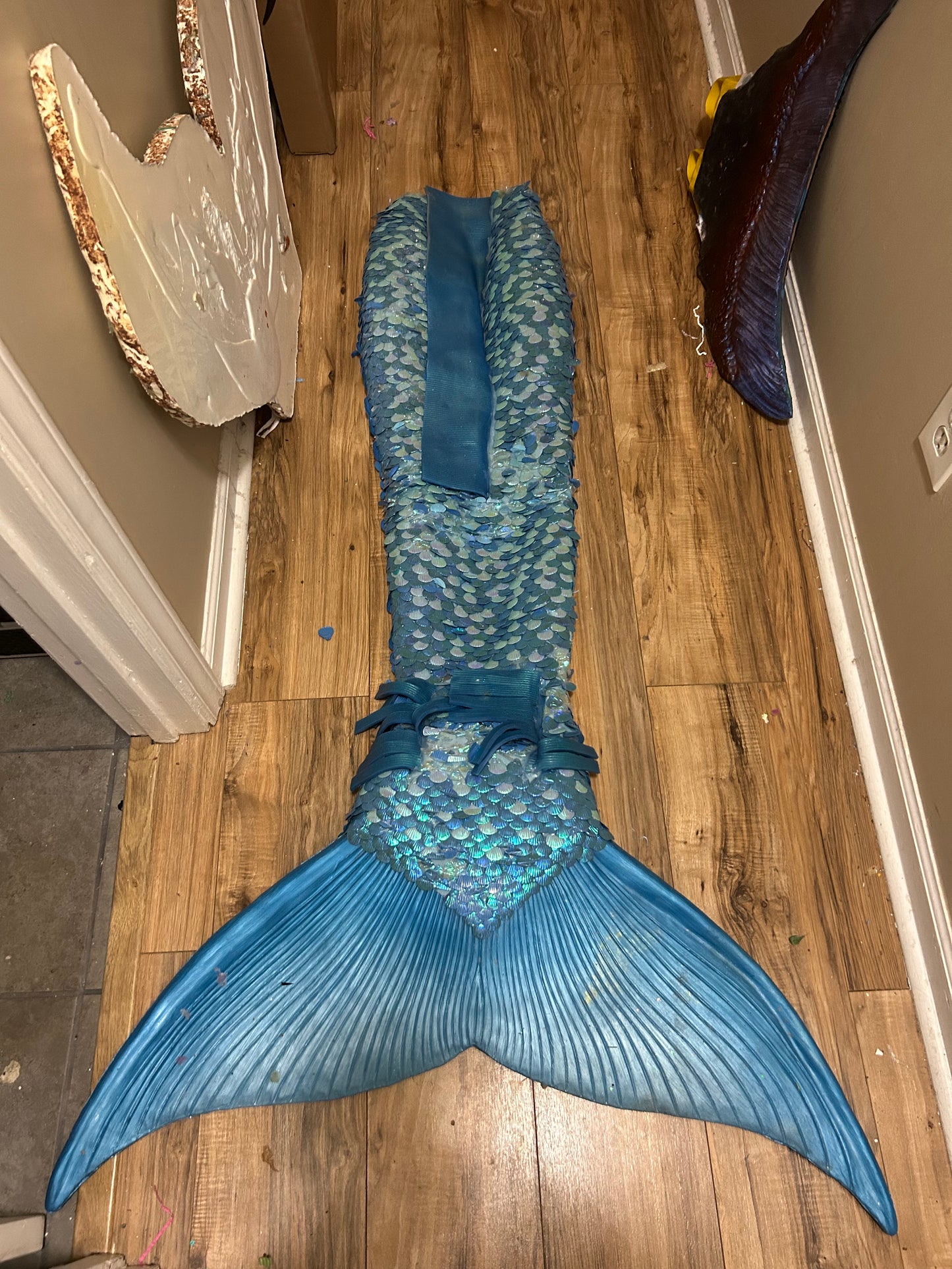 Sequins and Silicone Mermaid Tail - used - ready to ship
