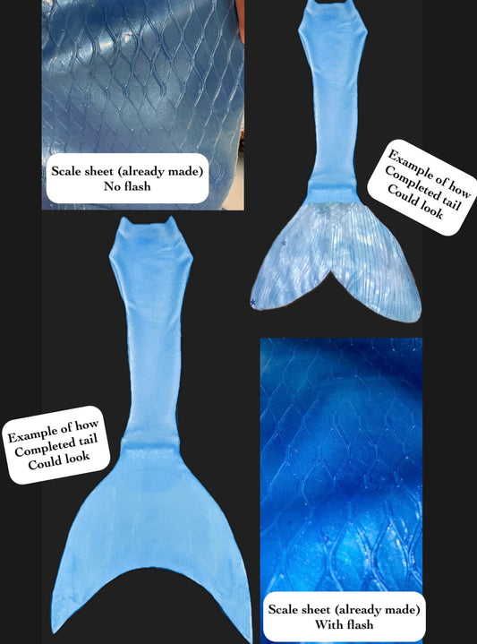 Basic Silicone Mermaid Tail - Blue - short wait