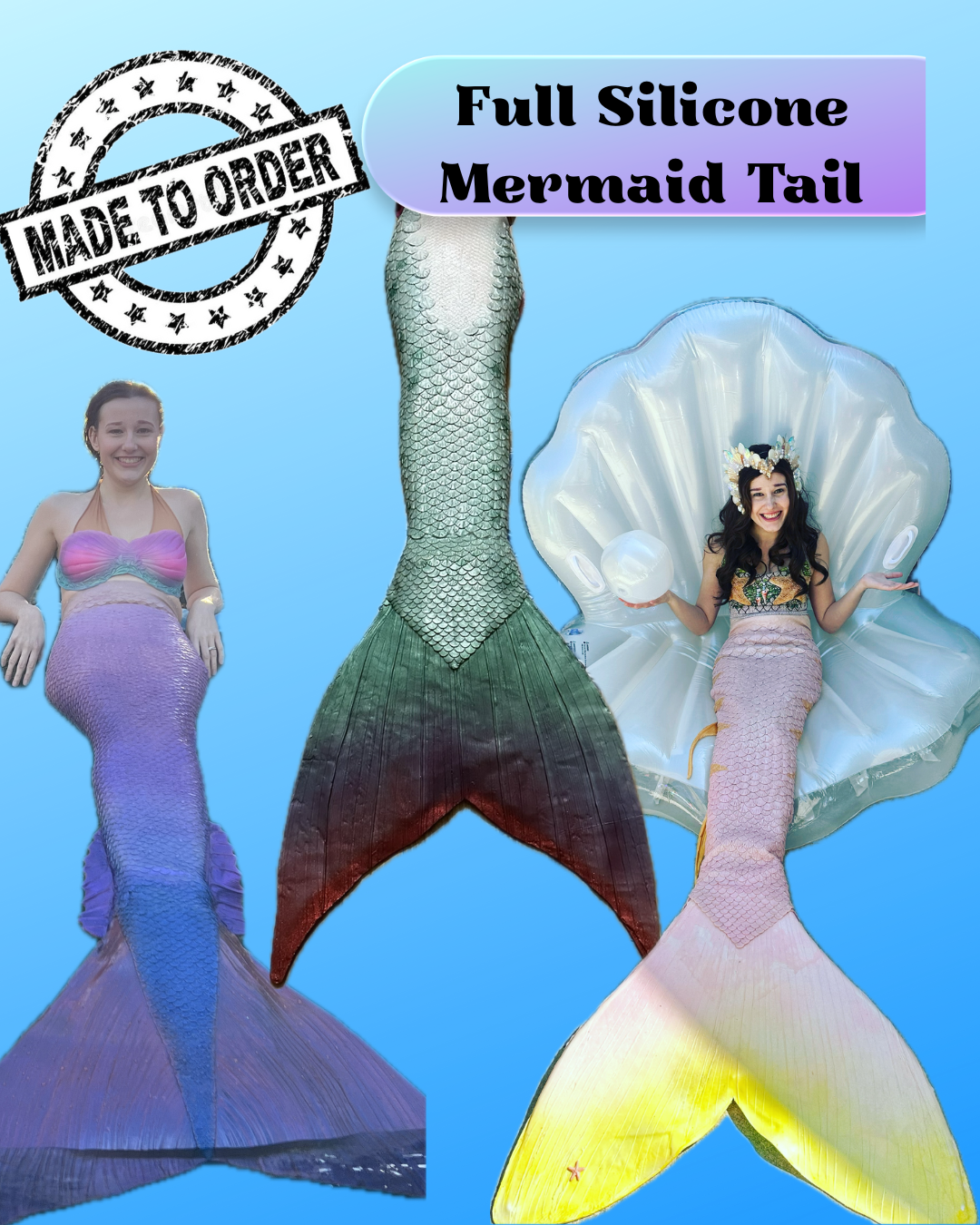 Custom Full Silicone Mermaid Tail - Made to order