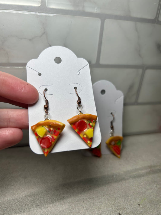 Mini pizza slice Earrings hawaiian