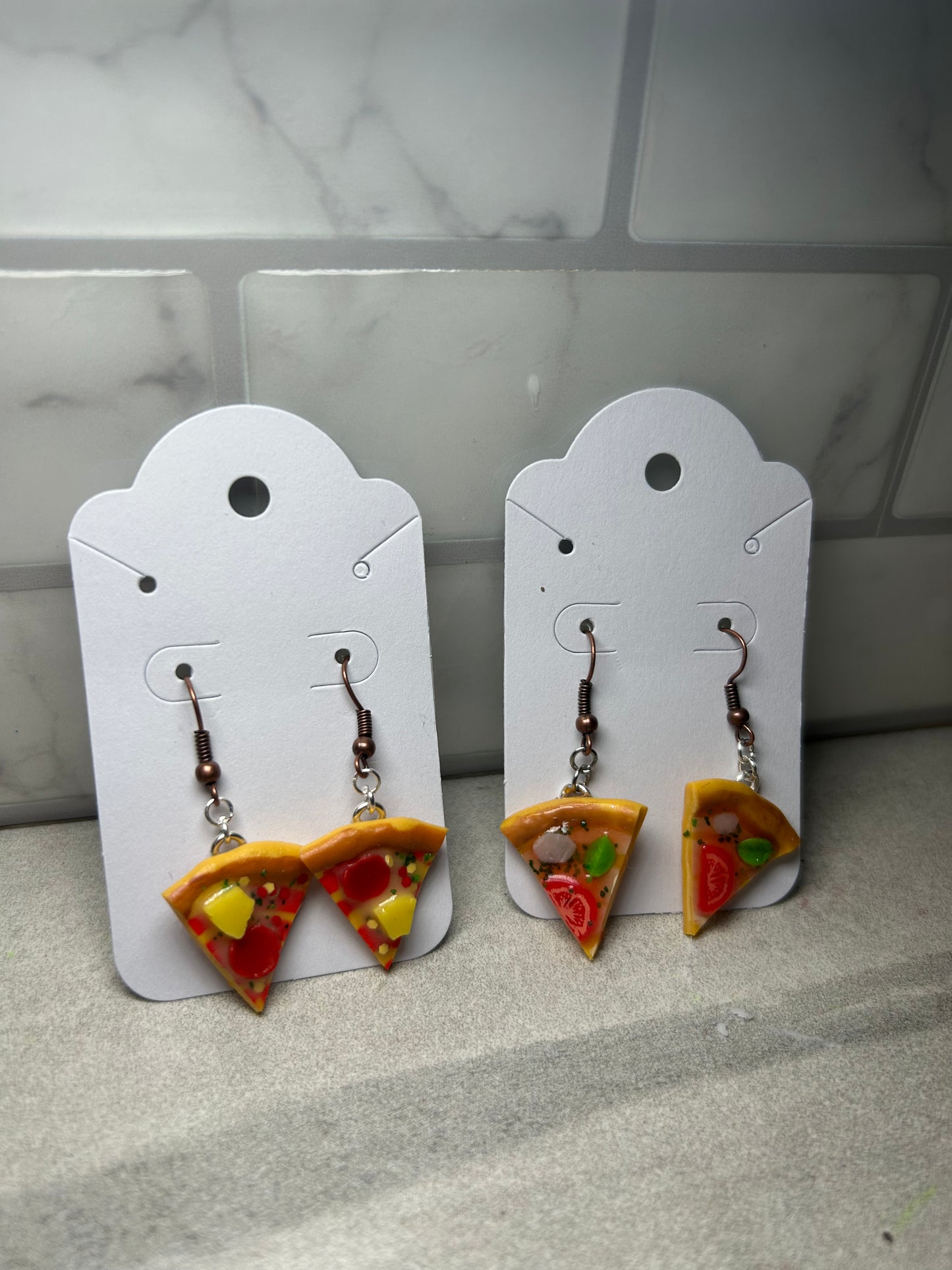 Mini pizza slice Earrings hawaiian