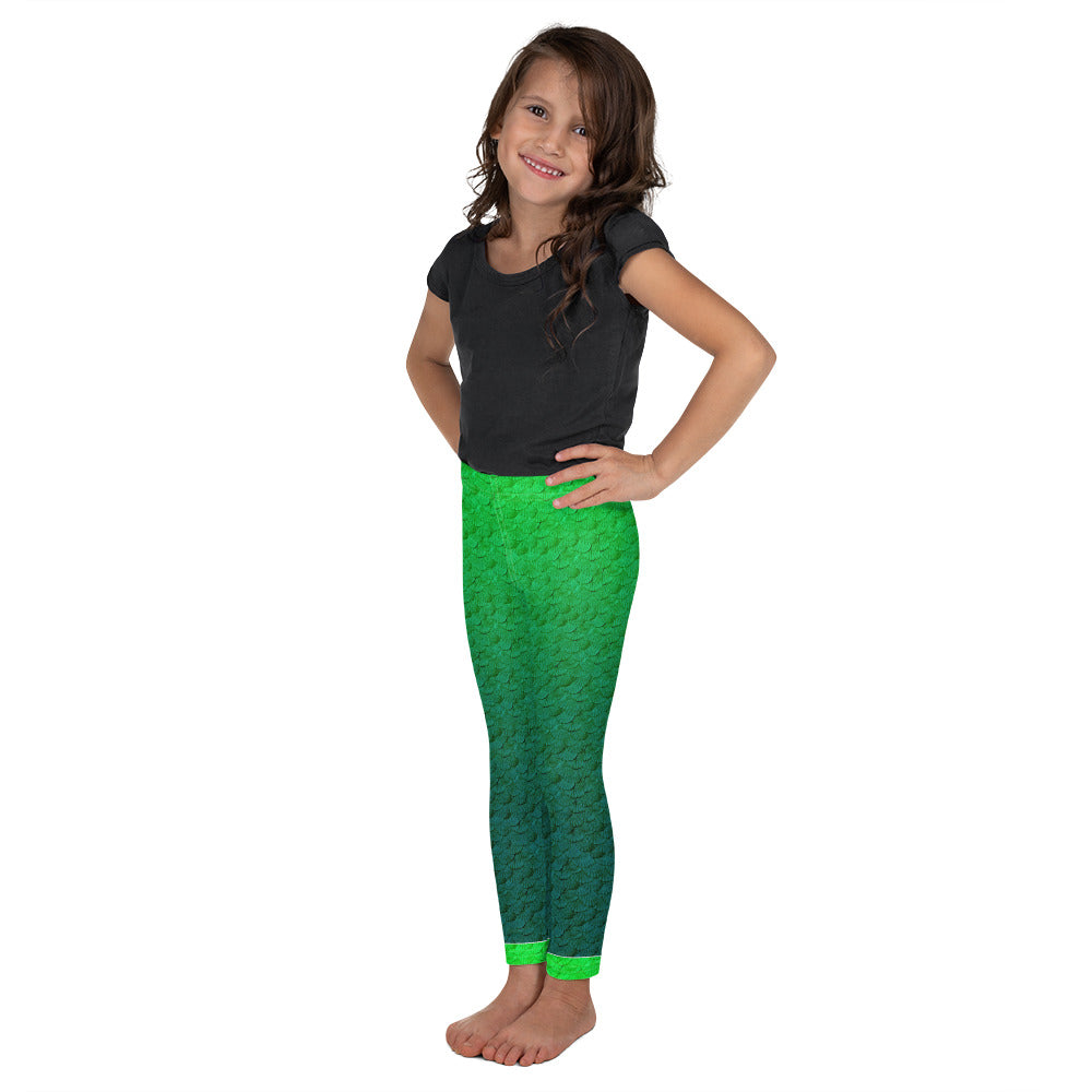 Mermaid scales green Kid's Leggings
