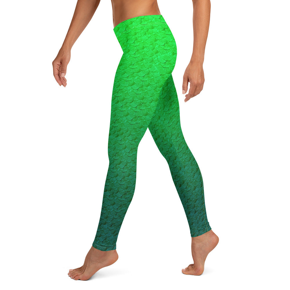 Green mermaid scale Leggings