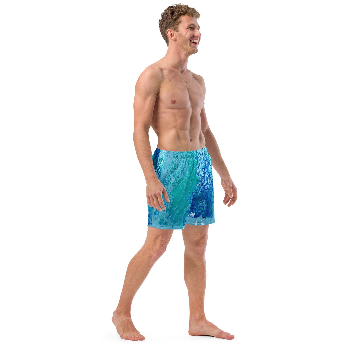 Ocean print swim trunks