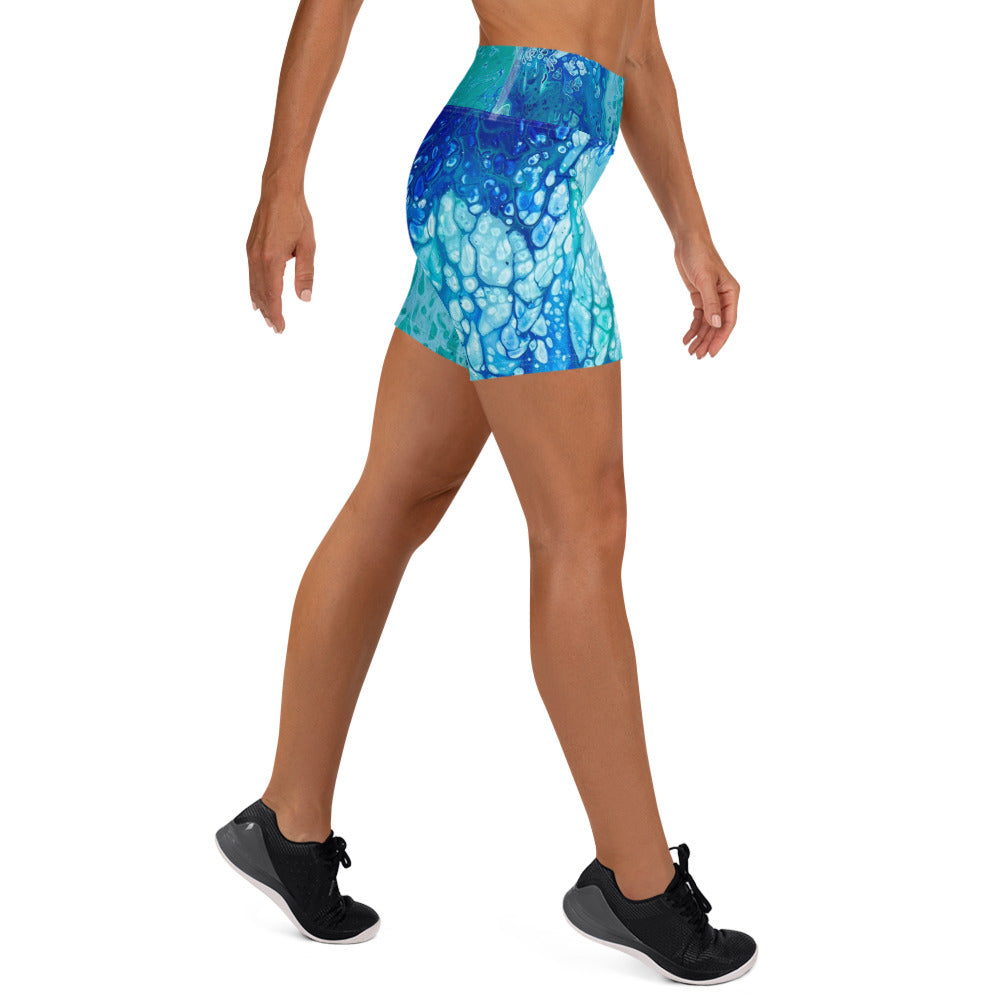 Ocean print Yoga Shorts